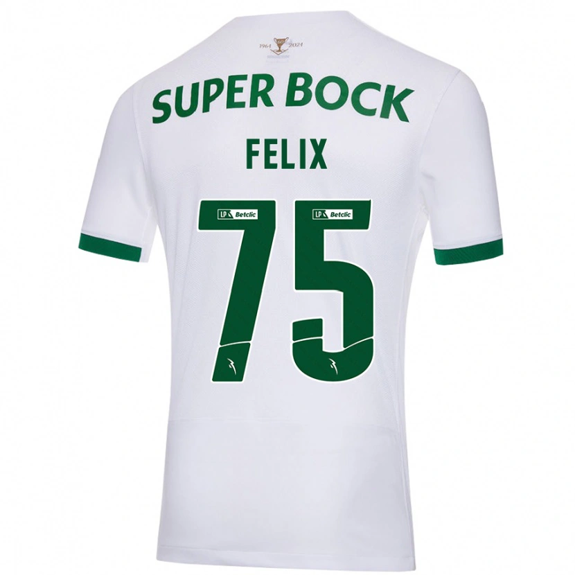 Danxen Niño Camiseta Vando Félix #75 Blanco Verde 2ª Equipación 2024/25 La Camisa