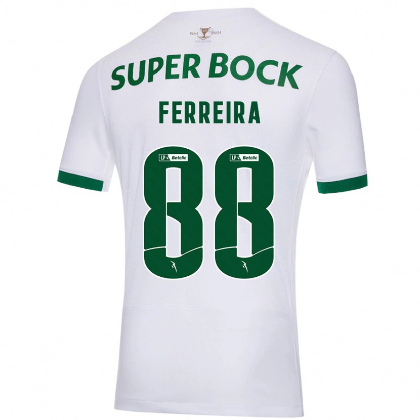 Danxen Niño Camiseta Tiago Ferreira #88 Blanco Verde 2ª Equipación 2024/25 La Camisa