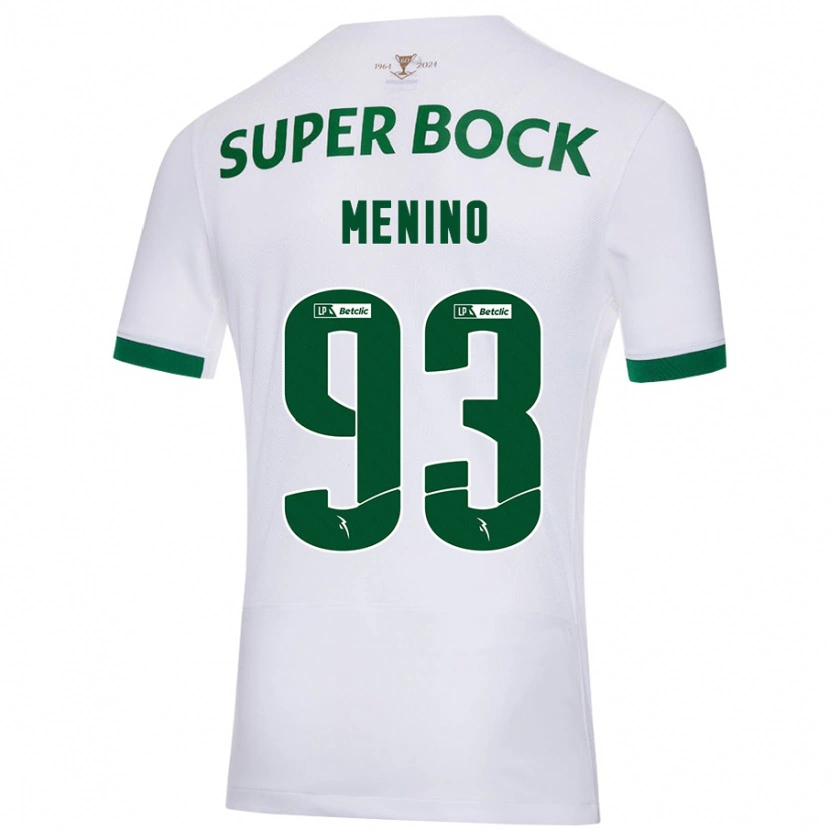 Danxen Niño Camiseta Miguel Menino #93 Blanco Verde 2ª Equipación 2024/25 La Camisa