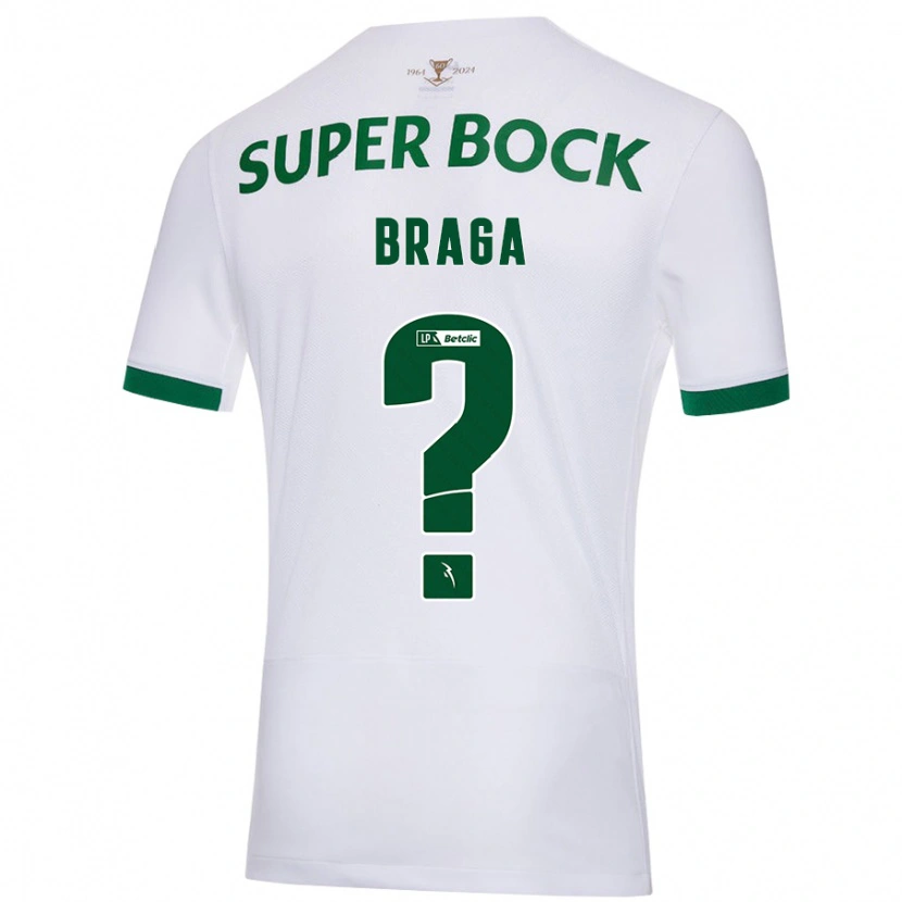 Danxen Niño Camiseta Gonçalo Braga #0 Blanco Verde 2ª Equipación 2024/25 La Camisa