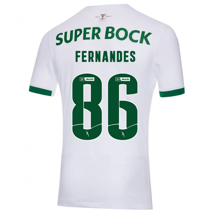 Danxen Niño Camiseta Emanuel Fernandes #86 Blanco Verde 2ª Equipación 2024/25 La Camisa