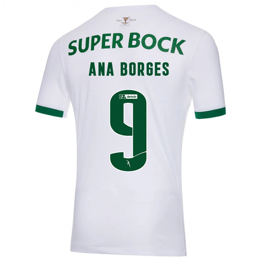 Danxen Niño Camiseta Ana Catarina Marques Borges #9 Blanco Verde 2ª Equipación 2024/25 La Camisa