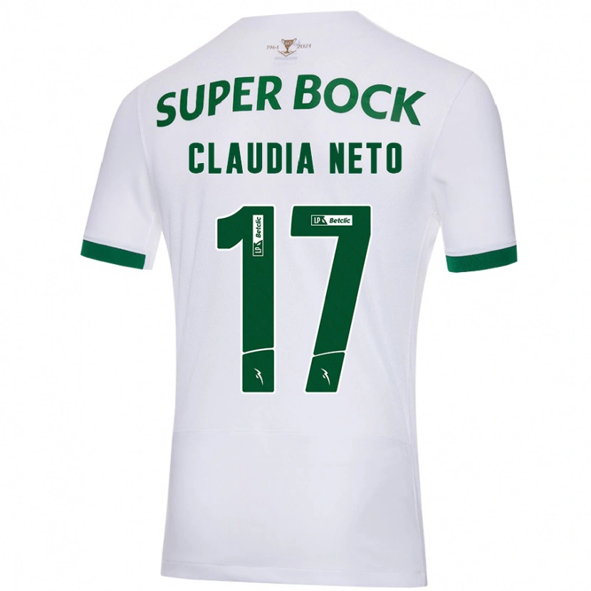 Danxen Niño Camiseta Cláudia Teresa Pires Neto #17 Blanco Verde 2ª Equipación 2024/25 La Camisa