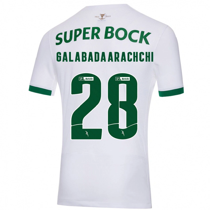 Danxen Niño Camiseta Jacinta Galabadaarachchi #28 Blanco Verde 2ª Equipación 2024/25 La Camisa