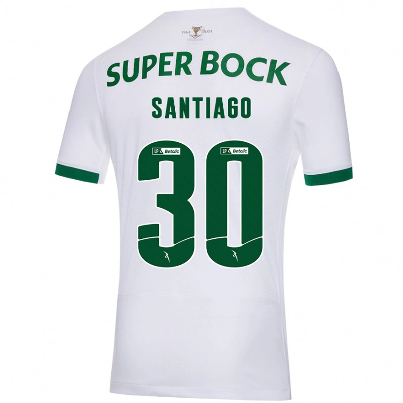 Danxen Niño Camiseta Carolina Santiago #30 Blanco Verde 2ª Equipación 2024/25 La Camisa