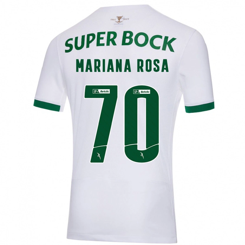 Danxen Niño Camiseta Mariana Silva Pinto Vilaça Da Rosa #70 Blanco Verde 2ª Equipación 2024/25 La Camisa