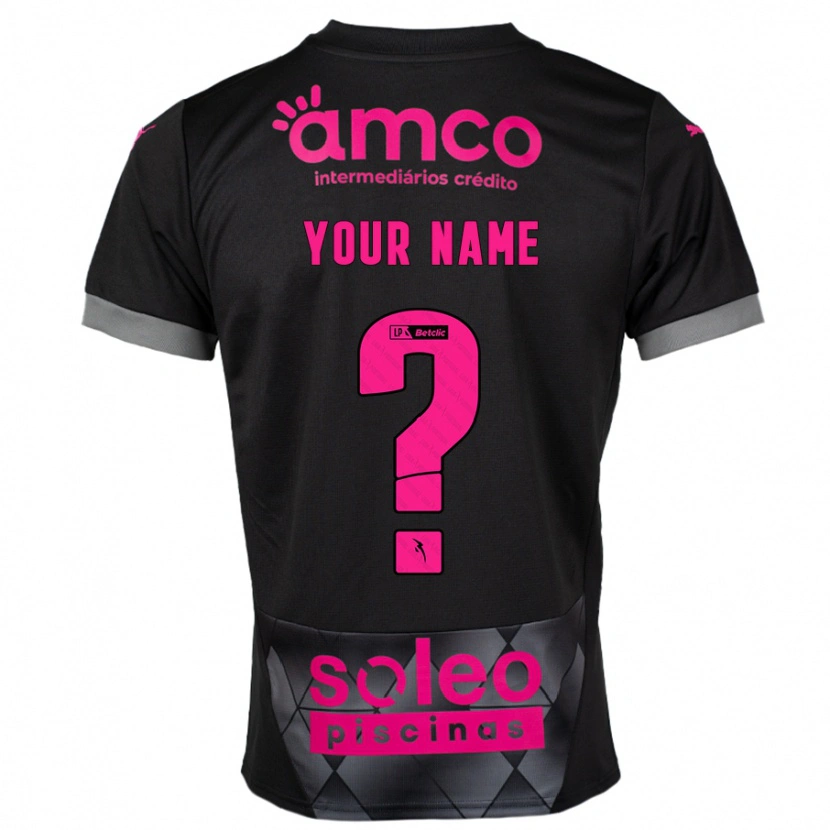 Danxen Niño Camiseta Su Nombre #0 Negro Rosa 2ª Equipación 2024/25 La Camisa