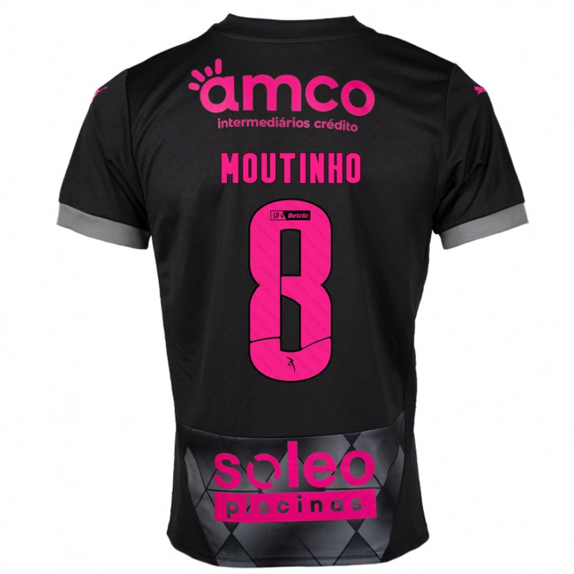 Danxen Niño Camiseta João Moutinho #8 Negro Rosa 2ª Equipación 2024/25 La Camisa