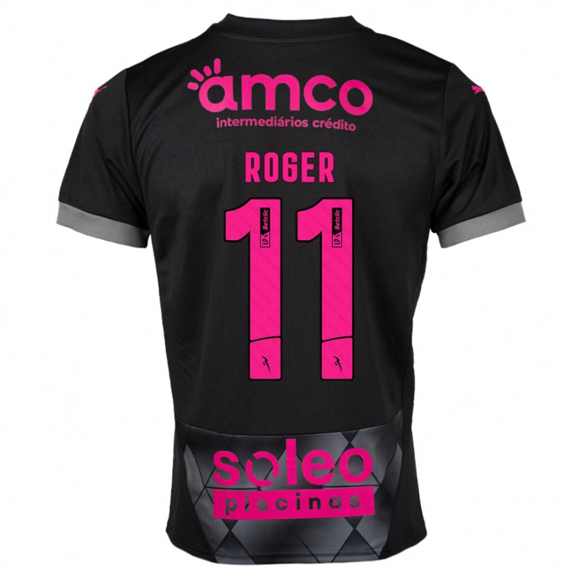 Danxen Niño Camiseta Roger #11 Negro Rosa 2ª Equipación 2024/25 La Camisa