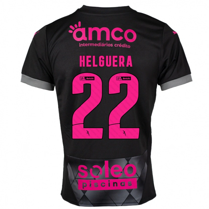 Danxen Niño Camiseta Thiago Helguera #22 Negro Rosa 2ª Equipación 2024/25 La Camisa