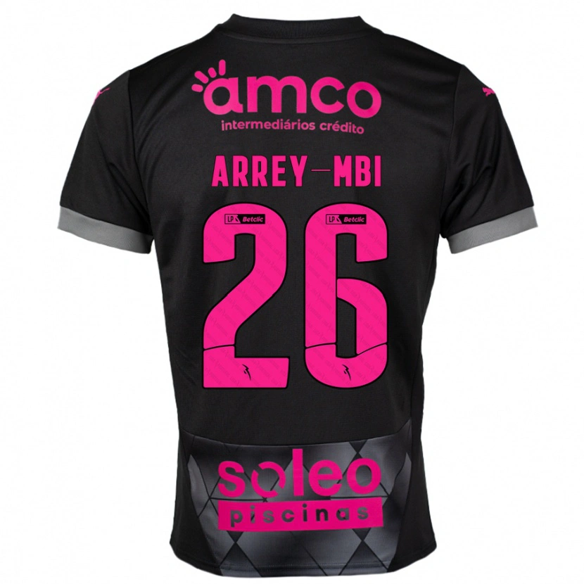 Danxen Niño Camiseta Bright Arrey-Mbi #26 Negro Rosa 2ª Equipación 2024/25 La Camisa