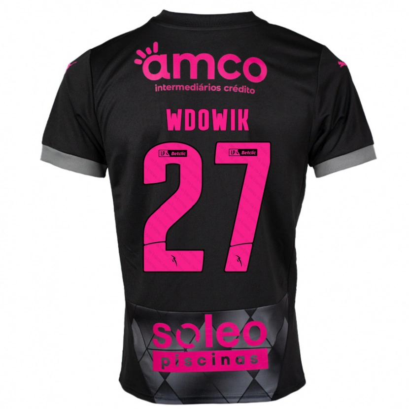 Danxen Niño Camiseta Bartlomiej Wdowik #27 Negro Rosa 2ª Equipación 2024/25 La Camisa