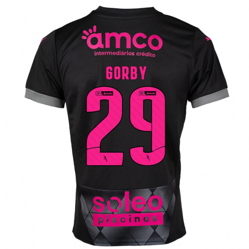 Danxen Niño Camiseta Gorby #29 Negro Rosa 2ª Equipación 2024/25 La Camisa