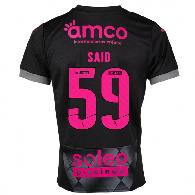 Danxen Niño Camiseta Yan Said #59 Negro Rosa 2ª Equipación 2024/25 La Camisa