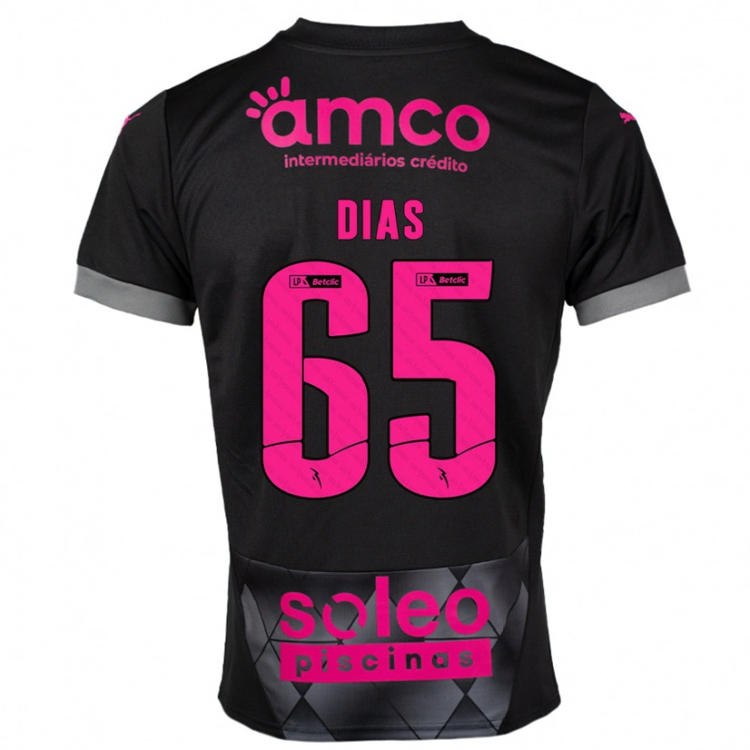 Danxen Niño Camiseta Leandro Dias #65 Negro Rosa 2ª Equipación 2024/25 La Camisa