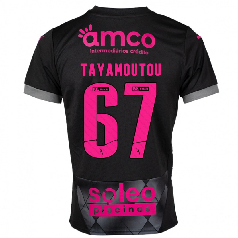 Danxen Niño Camiseta Enzo Tayamoutou #67 Negro Rosa 2ª Equipación 2024/25 La Camisa