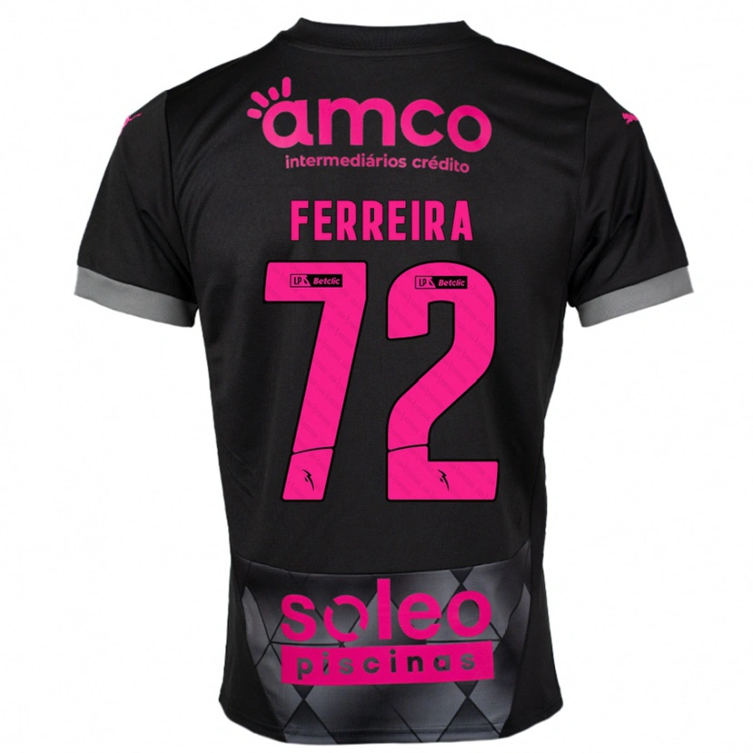 Danxen Niño Camiseta André Ferreira #72 Negro Rosa 2ª Equipación 2024/25 La Camisa