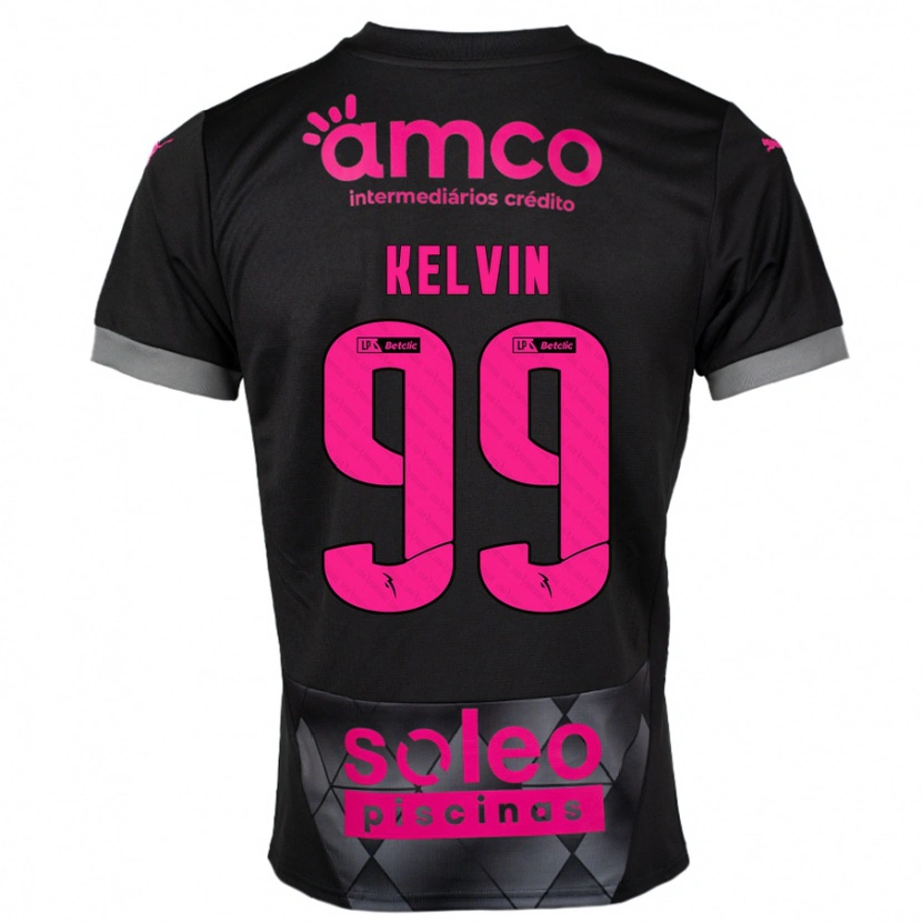 Danxen Niño Camiseta Kauan Kelvin #99 Negro Rosa 2ª Equipación 2024/25 La Camisa