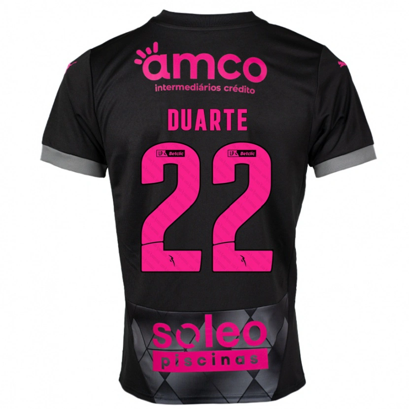 Danxen Niño Camiseta Vânia Duarte #22 Negro Rosa 2ª Equipación 2024/25 La Camisa