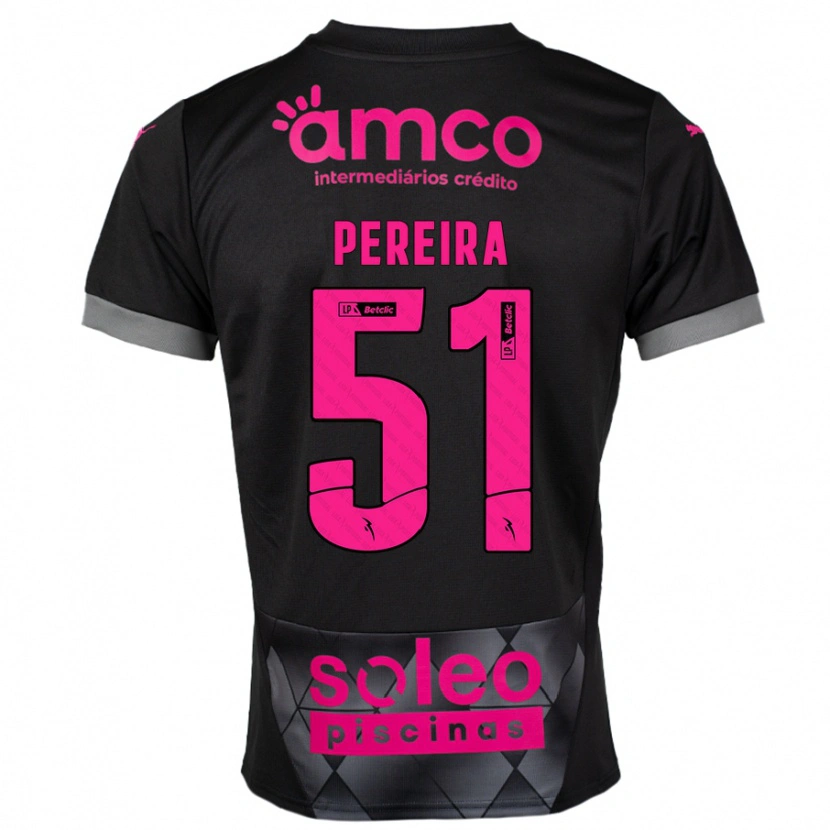 Danxen Niño Camiseta Evy Pereira #51 Negro Rosa 2ª Equipación 2024/25 La Camisa