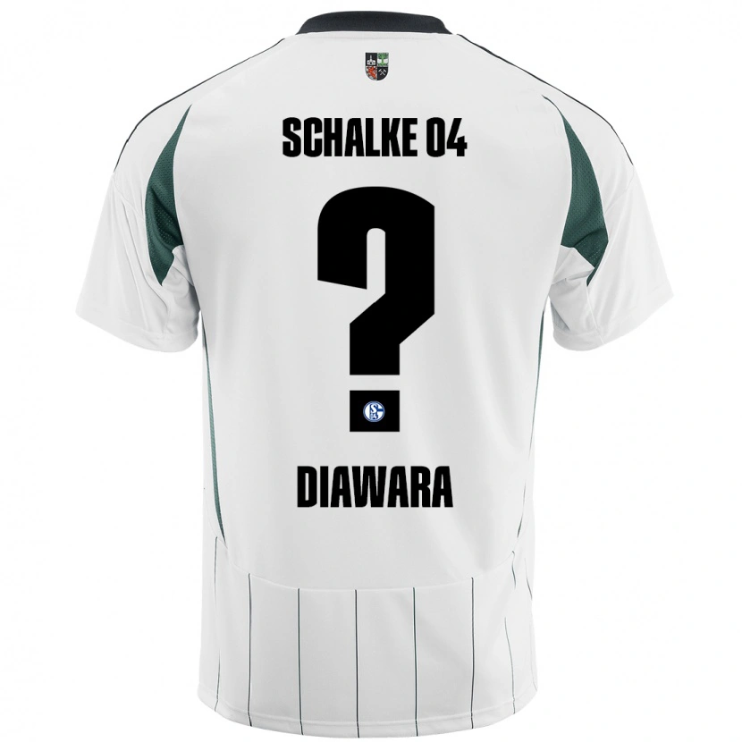 Danxen Niño Camiseta Mamady Diawara #0 Blanco Verde 2ª Equipación 2024/25 La Camisa