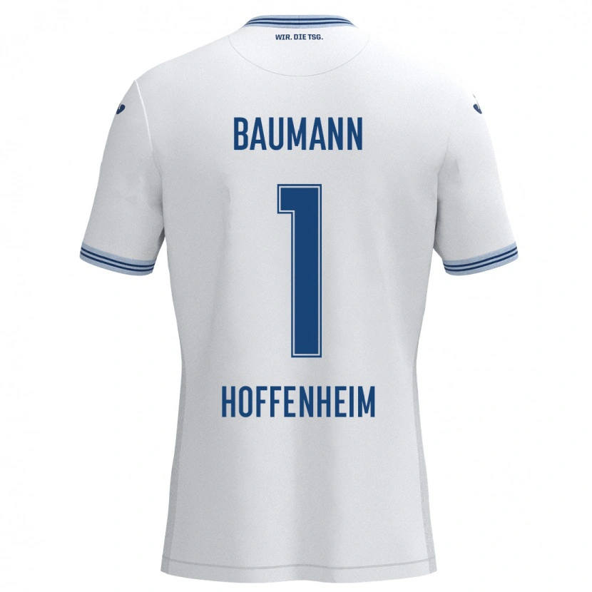 Danxen Niño Camiseta Oliver Baumann #1 Blanco Azul 2ª Equipación 2024/25 La Camisa