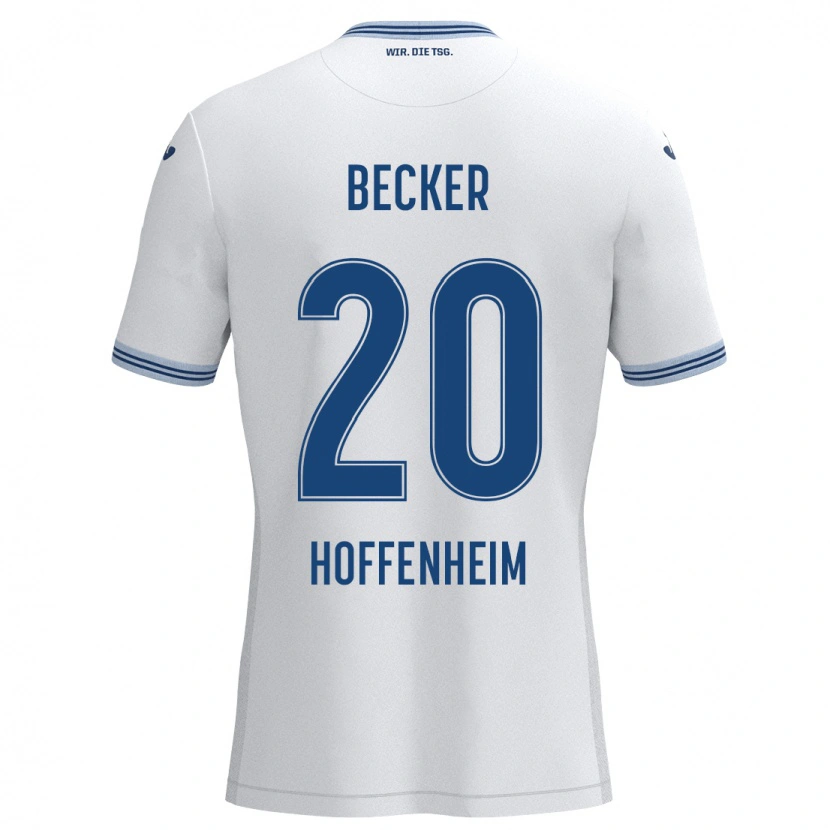 Danxen Niño Camiseta Finn Ole Becker #20 Blanco Azul 2ª Equipación 2024/25 La Camisa