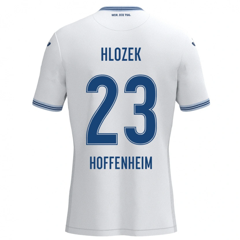 Danxen Niño Camiseta Adam Hlozek #23 Blanco Azul 2ª Equipación 2024/25 La Camisa