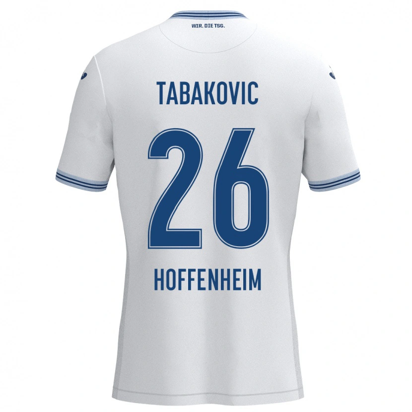 Danxen Niño Camiseta Haris Tabakovic #26 Blanco Azul 2ª Equipación 2024/25 La Camisa