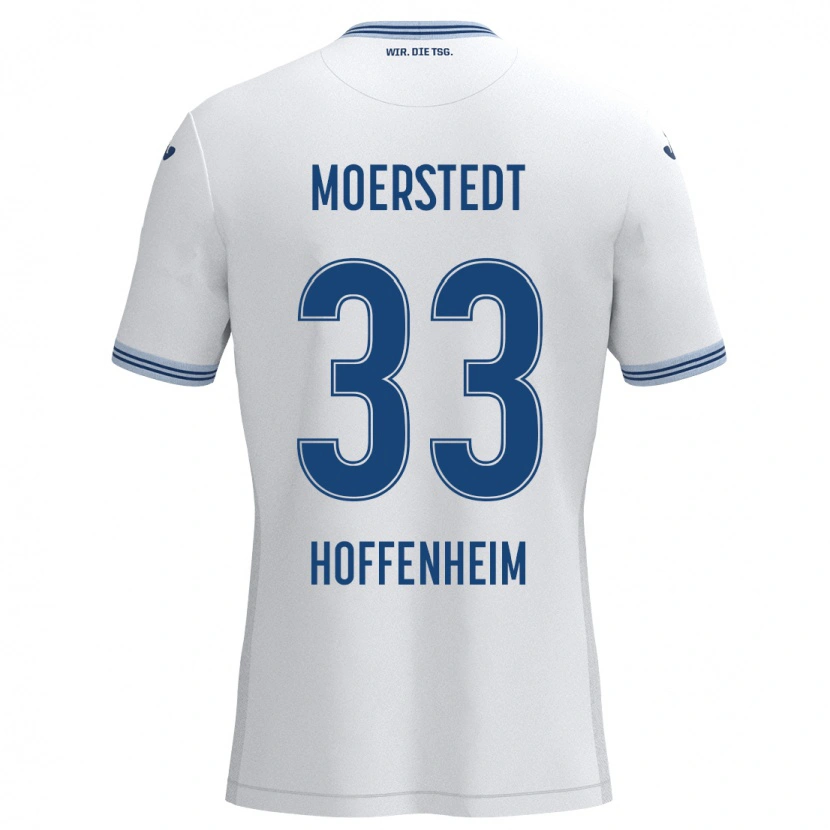 Danxen Niño Camiseta Max Moerstedt #33 Blanco Azul 2ª Equipación 2024/25 La Camisa