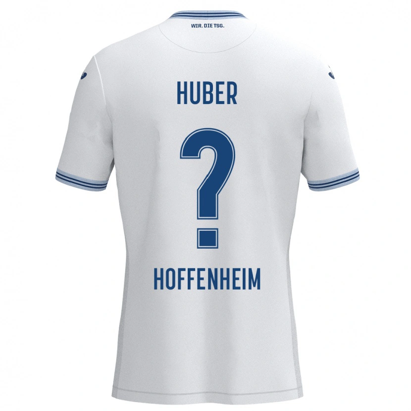 Danxen Niño Camiseta Benedikt Huber #0 Blanco Azul 2ª Equipación 2024/25 La Camisa