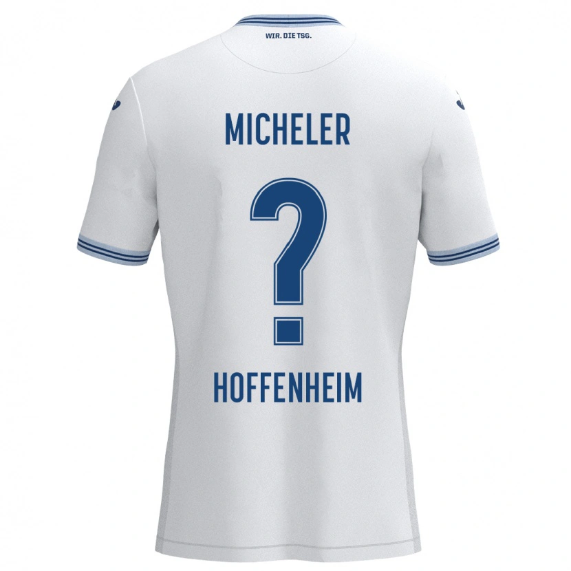 Danxen Niño Camiseta Florian Micheler #0 Blanco Azul 2ª Equipación 2024/25 La Camisa