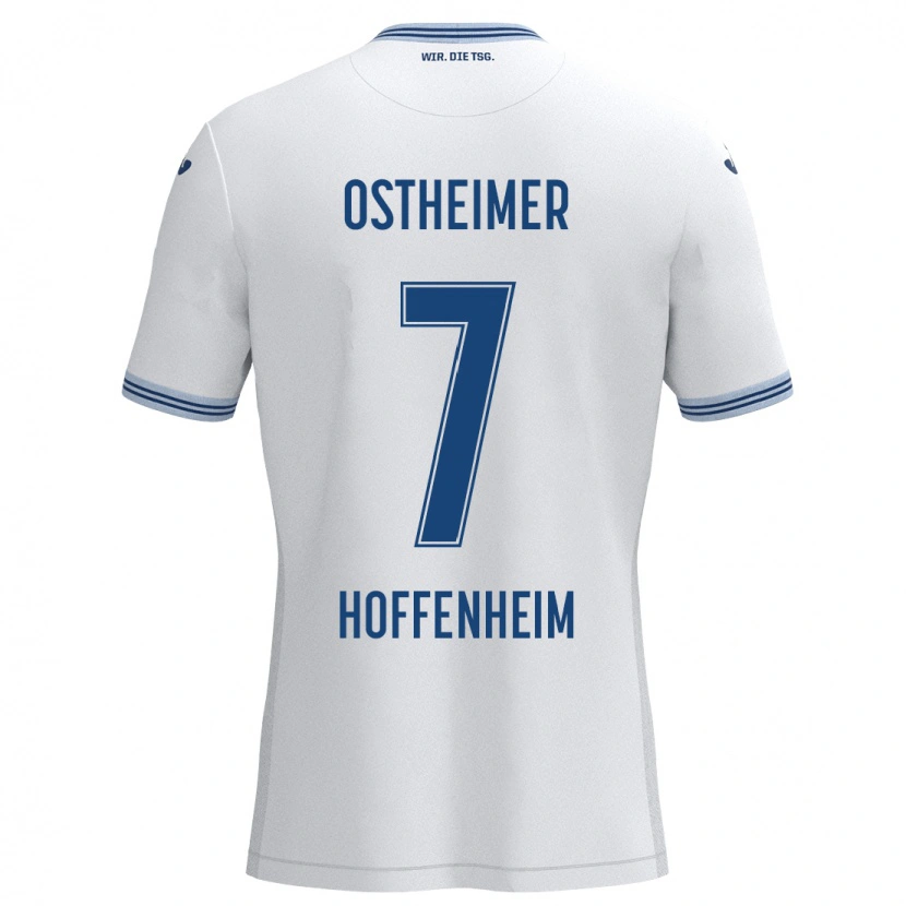 Danxen Niño Camiseta Nevio Ostheimer #7 Blanco Azul 2ª Equipación 2024/25 La Camisa