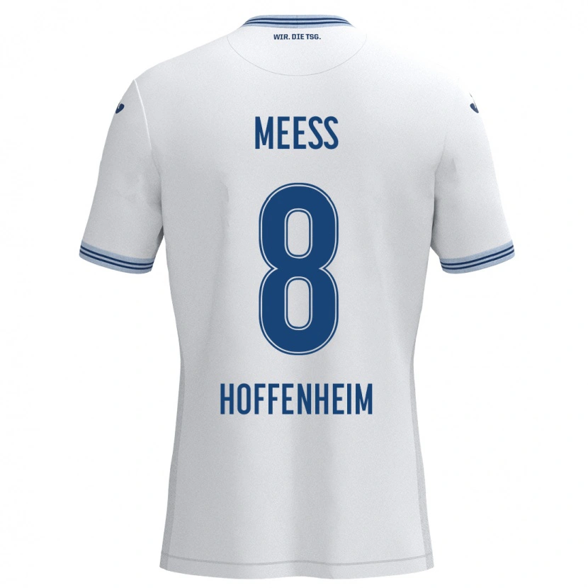 Danxen Niño Camiseta Jakob Meeß #8 Blanco Azul 2ª Equipación 2024/25 La Camisa