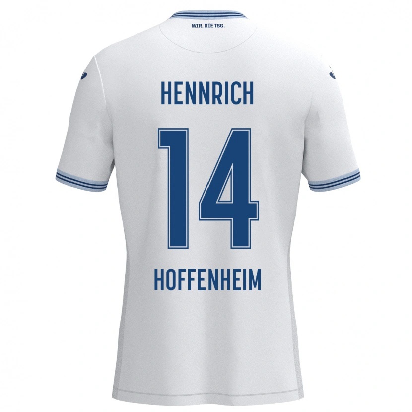 Danxen Niño Camiseta Paul Hennrich #14 Blanco Azul 2ª Equipación 2024/25 La Camisa