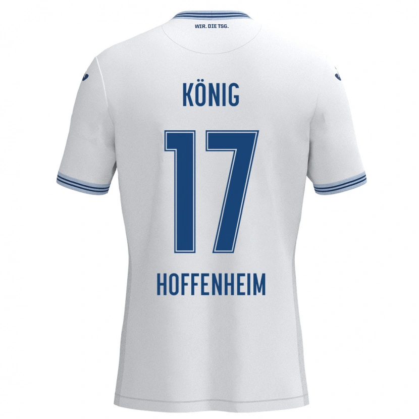 Danxen Niño Camiseta Noah König #17 Blanco Azul 2ª Equipación 2024/25 La Camisa