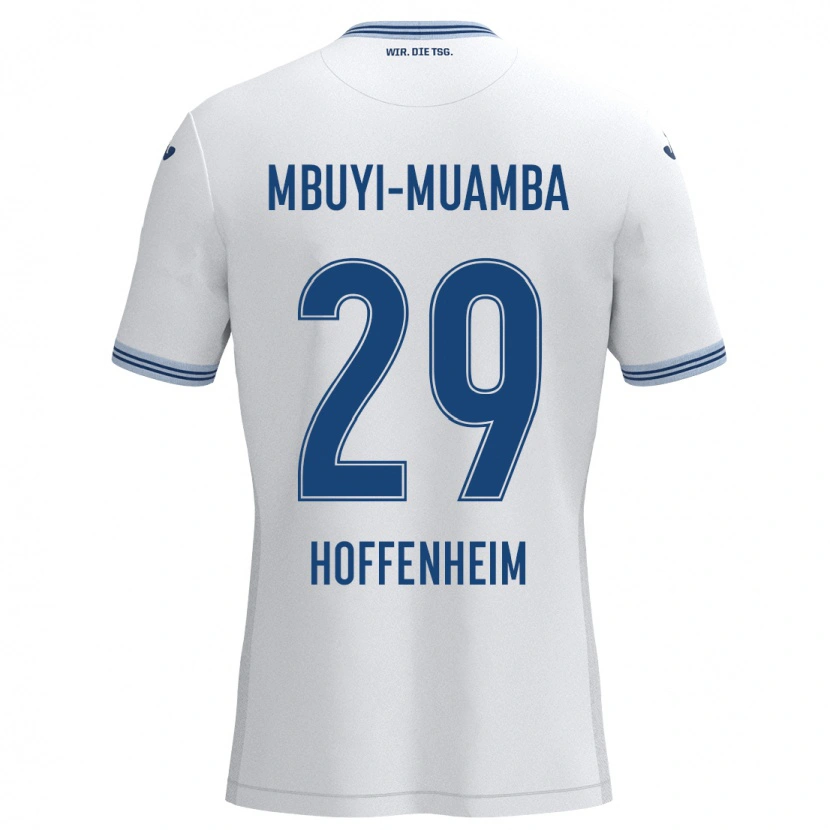 Danxen Niño Camiseta Hubert Mbuyi-Muamba #29 Blanco Azul 2ª Equipación 2024/25 La Camisa