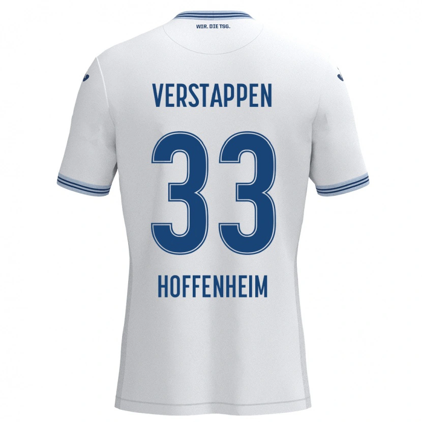 Danxen Niño Camiseta Eric Verstappen #33 Blanco Azul 2ª Equipación 2024/25 La Camisa