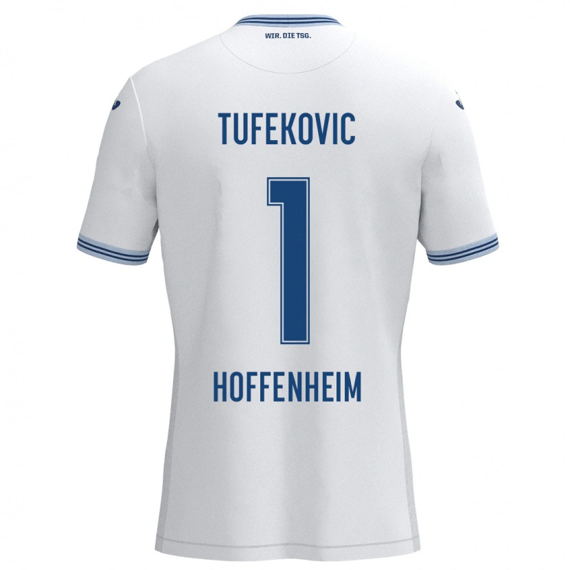 Danxen Niño Camiseta Martina Tufekovic #1 Blanco Azul 2ª Equipación 2024/25 La Camisa