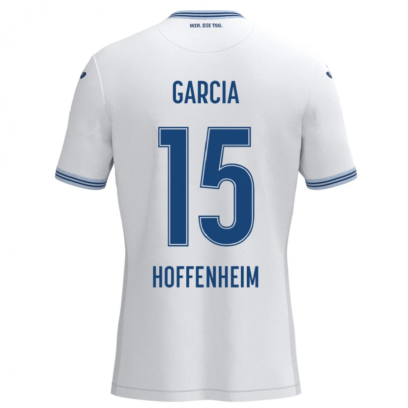 Danxen Niño Camiseta Marta Cazalla Garcia #15 Blanco Azul 2ª Equipación 2024/25 La Camisa