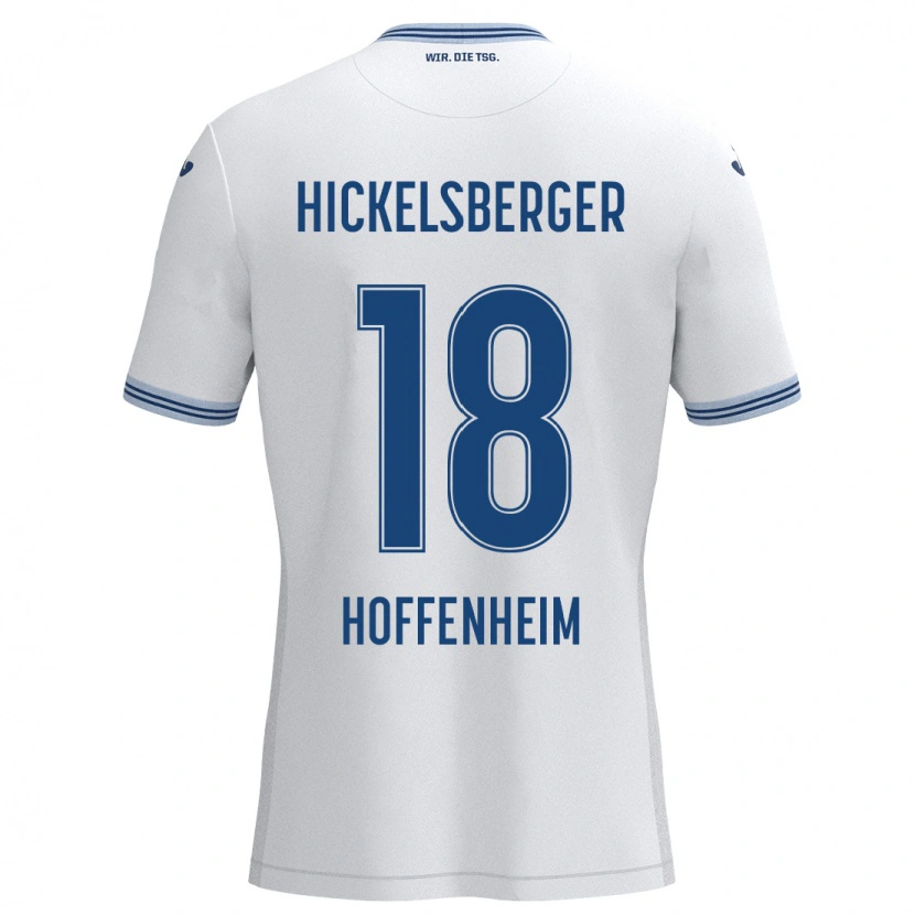 Danxen Niño Camiseta Julia Hickelsberger #18 Blanco Azul 2ª Equipación 2024/25 La Camisa