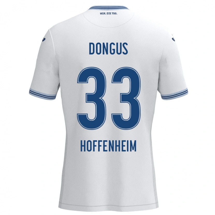 Danxen Niño Camiseta Fabienne Dongus #33 Blanco Azul 2ª Equipación 2024/25 La Camisa