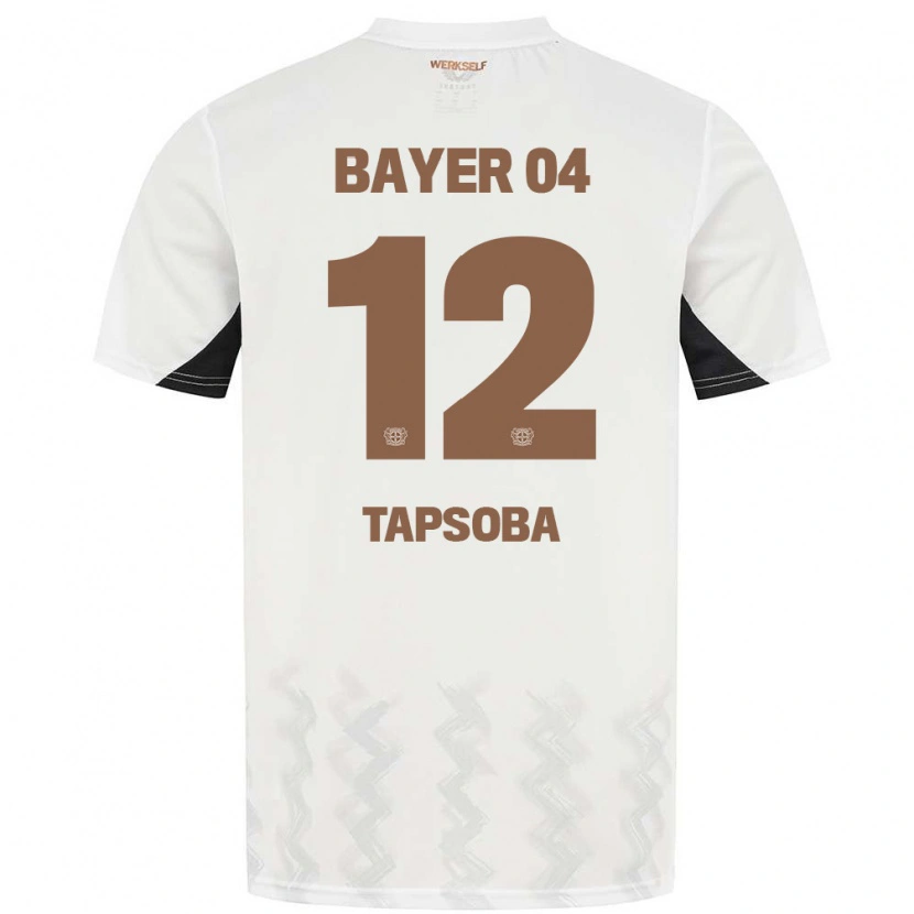 Danxen Niño Camiseta Edmond Tapsoba #12 Blanco Negro 2ª Equipación 2024/25 La Camisa