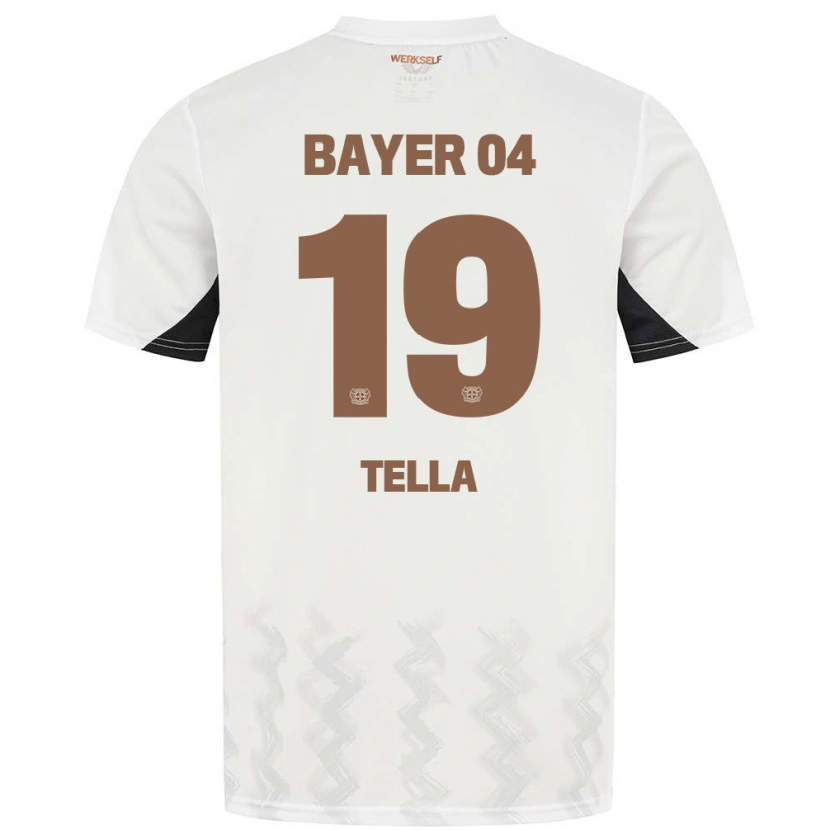 Danxen Niño Camiseta Nathan Tella #19 Blanco Negro 2ª Equipación 2024/25 La Camisa