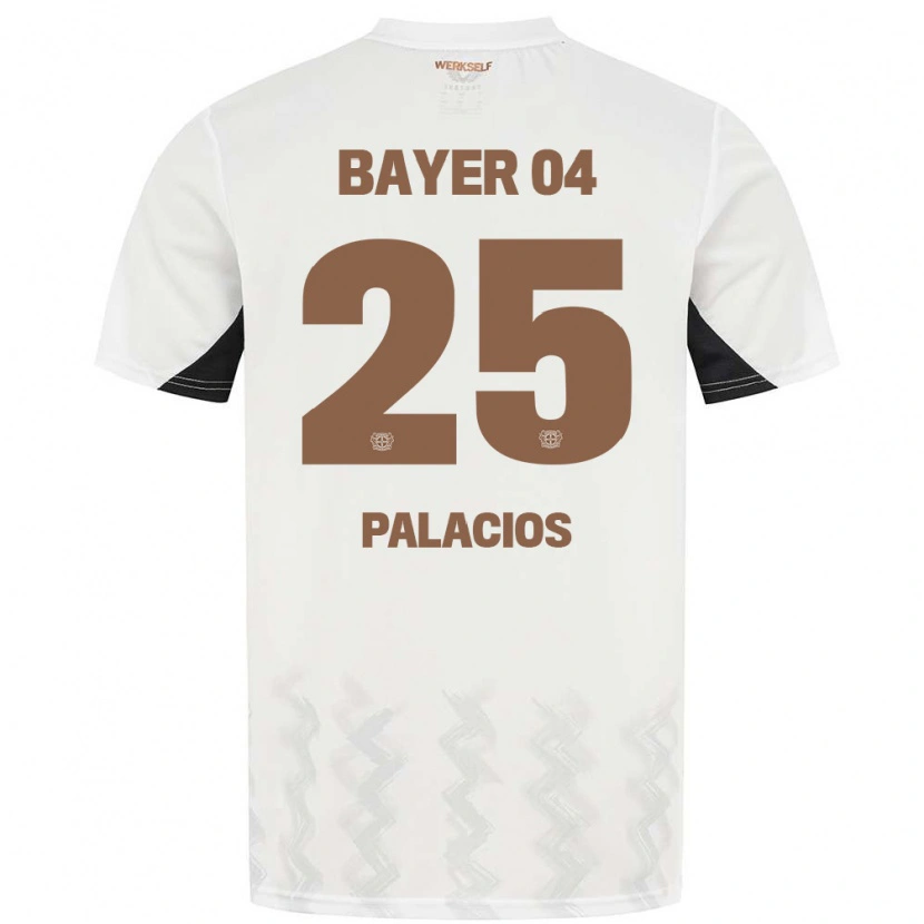 Danxen Niño Camiseta Exequiel Palacios #25 Blanco Negro 2ª Equipación 2024/25 La Camisa