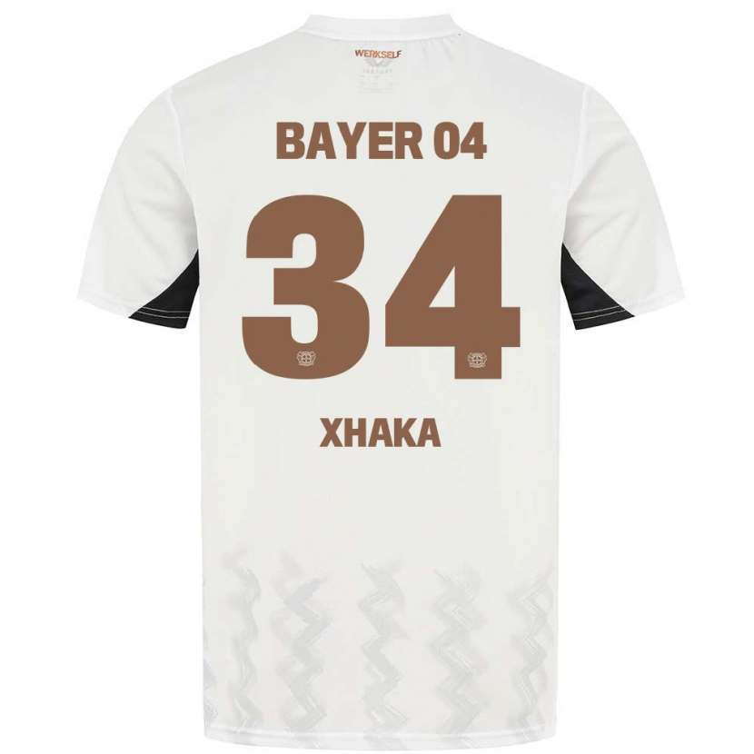 Danxen Niño Camiseta Granit Xhaka #34 Blanco Negro 2ª Equipación 2024/25 La Camisa