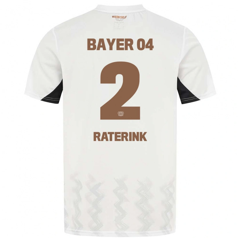 Danxen Niño Camiseta Othniël Raterink #2 Blanco Negro 2ª Equipación 2024/25 La Camisa