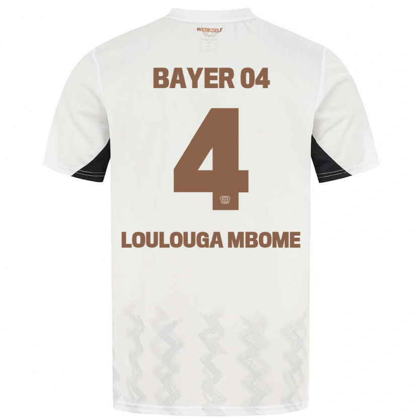 Danxen Niño Camiseta Adrien Loulouga Mbome #4 Blanco Negro 2ª Equipación 2024/25 La Camisa