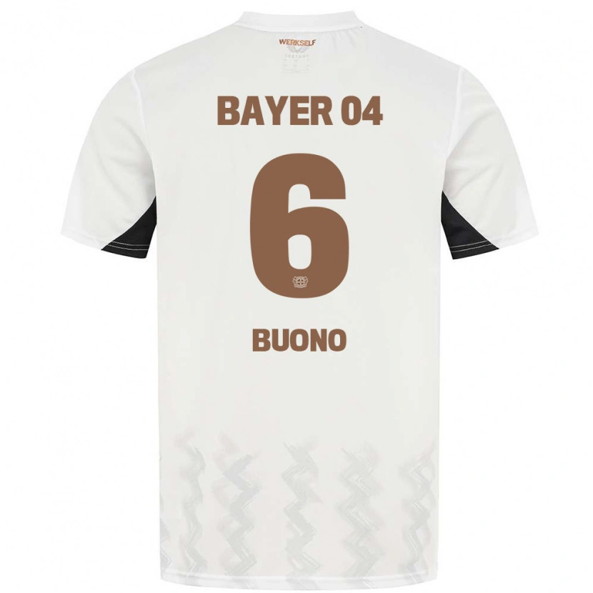 Danxen Niño Camiseta Francesco Buono #6 Blanco Negro 2ª Equipación 2024/25 La Camisa