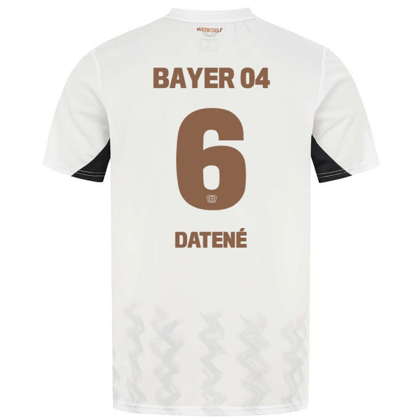 Danxen Niño Camiseta Elia Datené #6 Blanco Negro 2ª Equipación 2024/25 La Camisa